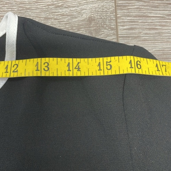 Adrienne Vittadini Long Sleeve Chiffon Blouse Black with White Trim M - Picture 8 of 16